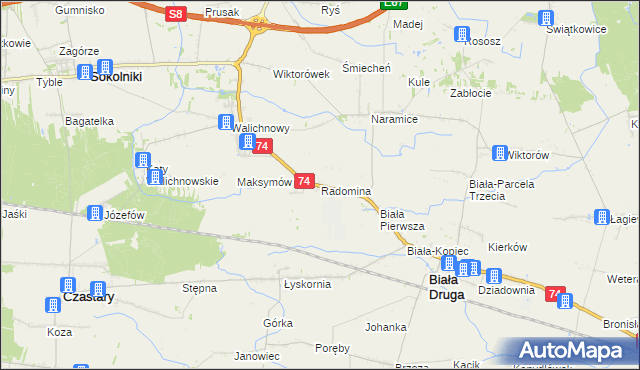 mapa Radomina, Radomina na mapie Targeo