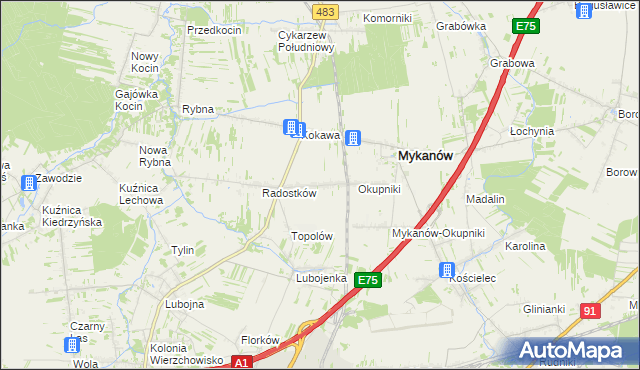 mapa Radostków-Kolonia, Radostków-Kolonia na mapie Targeo