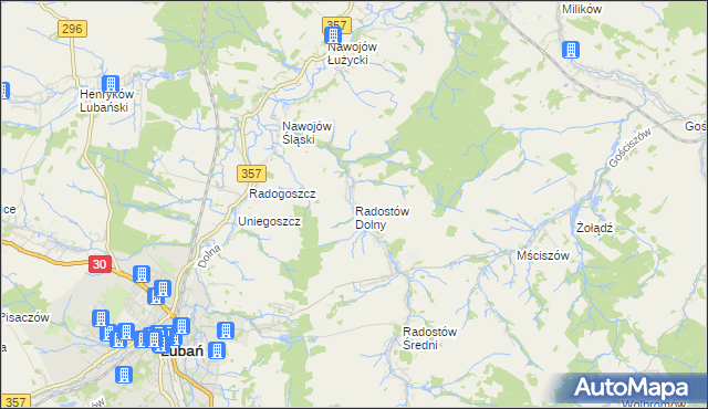 mapa Radostów Dolny, Radostów Dolny na mapie Targeo