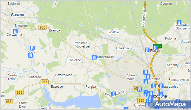 mapa Radostowice, Radostowice na mapie Targeo