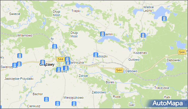 mapa Radoszki gmina Bartniczka, Radoszki gmina Bartniczka na mapie Targeo