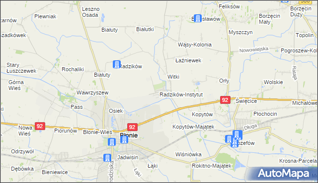 mapa Radzików-Instytut, Radzików-Instytut na mapie Targeo