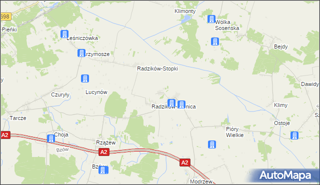 mapa Radzików-Oczki, Radzików-Oczki na mapie Targeo