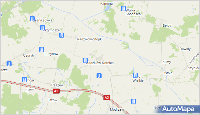 mapa Radzików Wielki, Radzików Wielki na mapie Targeo