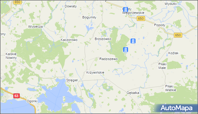 mapa Radziszewo gmina Pozezdrze, Radziszewo gmina Pozezdrze na mapie Targeo