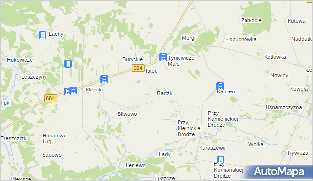 mapa Radźki, Radźki na mapie Targeo