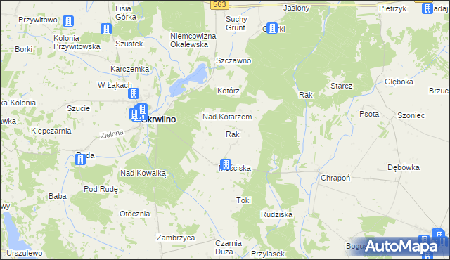 mapa Rak gmina Skrwilno, Rak gmina Skrwilno na mapie Targeo