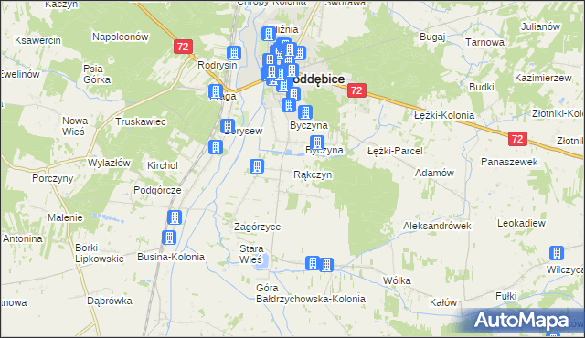 mapa Rąkczyn, Rąkczyn na mapie Targeo