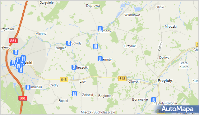 mapa Ramoty gmina Stawiski, Ramoty gmina Stawiski na mapie Targeo