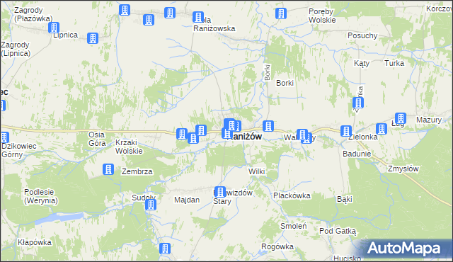 mapa Raniżów, Raniżów na mapie Targeo