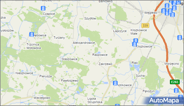 mapa Raszowice, Raszowice na mapie Targeo