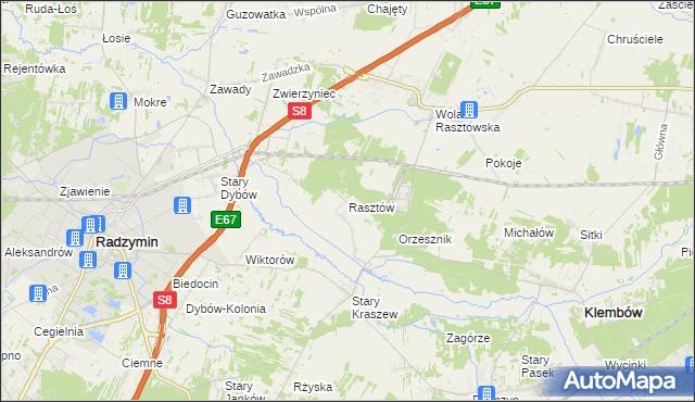 mapa Rasztów, Rasztów na mapie Targeo