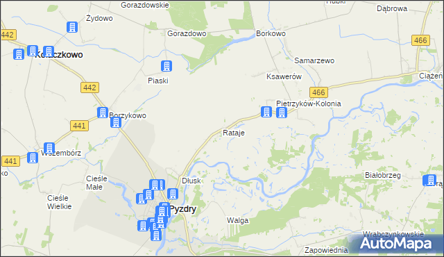 mapa Rataje gmina Pyzdry, Rataje gmina Pyzdry na mapie Targeo