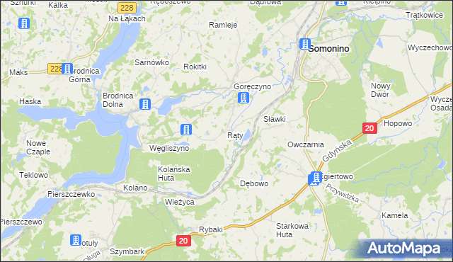 mapa Rąty, Rąty na mapie Targeo