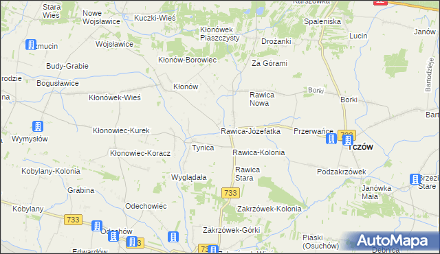 mapa Rawica-Józefatka, Rawica-Józefatka na mapie Targeo