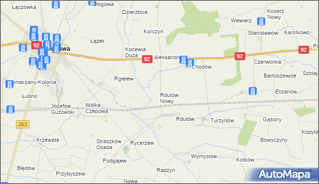 mapa Rdutów Nowy, Rdutów Nowy na mapie Targeo
