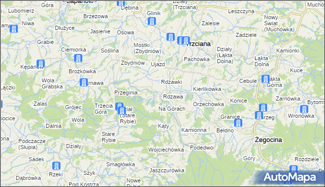 mapa Rdzawa, Rdzawa na mapie Targeo