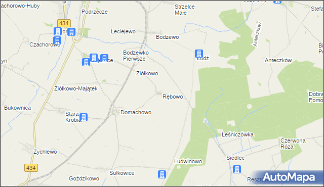 mapa Rębowo gmina Piaski, Rębowo gmina Piaski na mapie Targeo