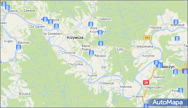 mapa Reczpol, Reczpol na mapie Targeo