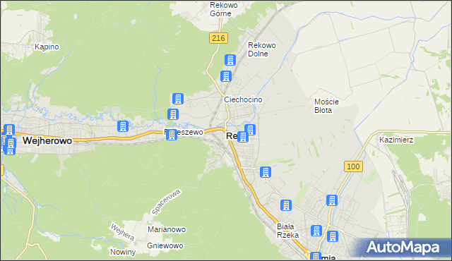 mapa Reda, Reda na mapie Targeo