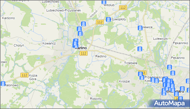 mapa Redlino, Redlino na mapie Targeo
