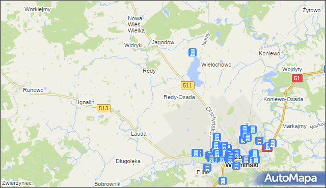 mapa Redy-Osada, Redy-Osada na mapie Targeo