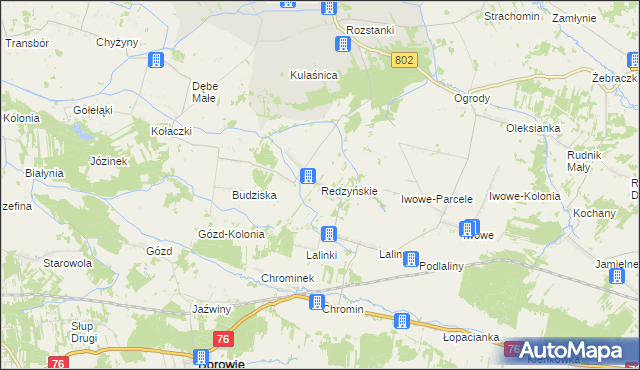 mapa Redzyńskie, Redzyńskie na mapie Targeo