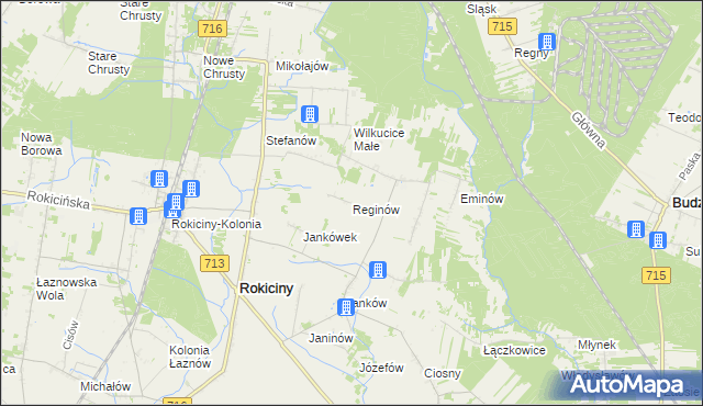 mapa Reginów, Reginów na mapie Targeo