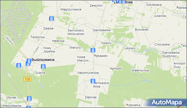 mapa Rękawiec, Rękawiec na mapie Targeo