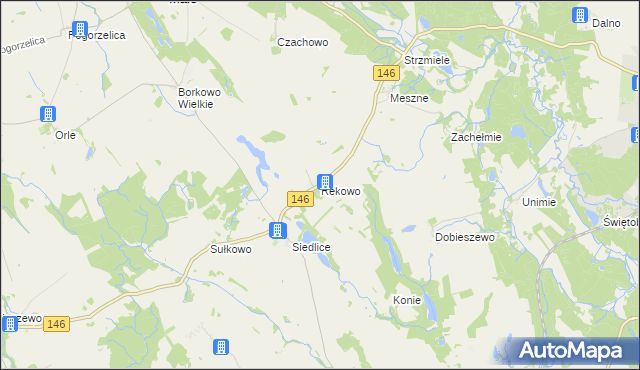 mapa Rekowo gmina Radowo Małe, Rekowo gmina Radowo Małe na mapie Targeo
