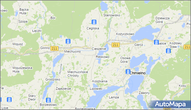 mapa Reskowo, Reskowo na mapie Targeo