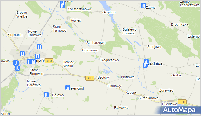 mapa Rogaczewo gmina Brodnica, Rogaczewo gmina Brodnica na mapie Targeo