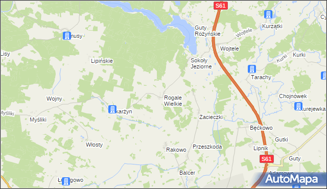 mapa Rogale Wielkie, Rogale Wielkie na mapie Targeo