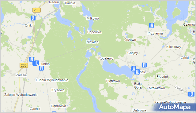 mapa Rogalewo, Rogalewo na mapie Targeo