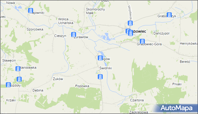 mapa Rogów gmina Grabowiec, Rogów gmina Grabowiec na mapie Targeo