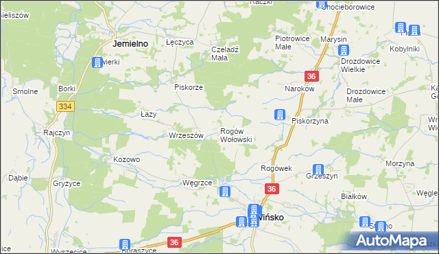 mapa Rogów Wołowski, Rogów Wołowski na mapie Targeo