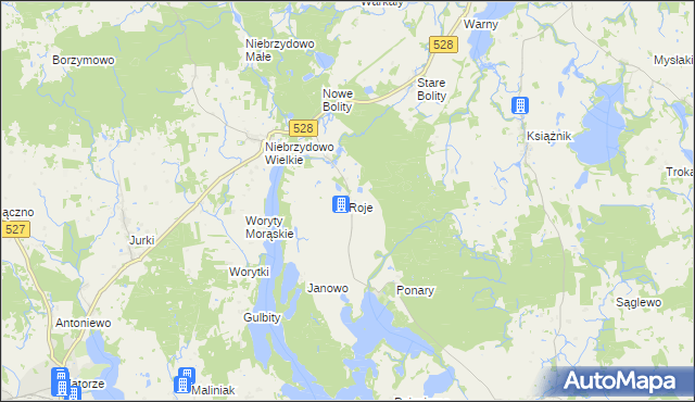 mapa Roje, Roje na mapie Targeo