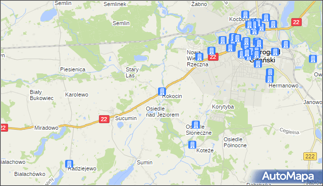 mapa Rokocin, Rokocin na mapie Targeo