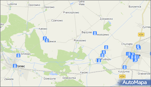 mapa Rokosowo Osada, Rokosowo Osada na mapie Targeo