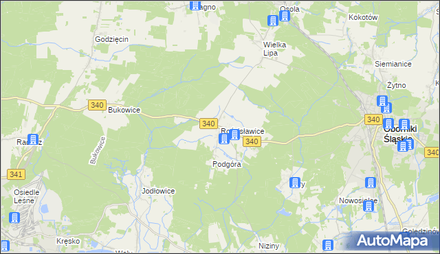 mapa Rościsławice, Rościsławice na mapie Targeo