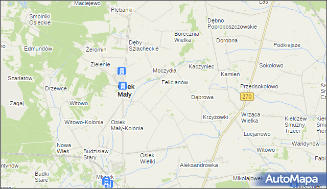 mapa Rosocha gmina Osiek Mały, Rosocha gmina Osiek Mały na mapie Targeo