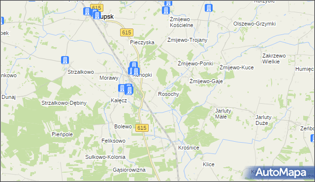 mapa Rosochy gmina Stupsk, Rosochy gmina Stupsk na mapie Targeo