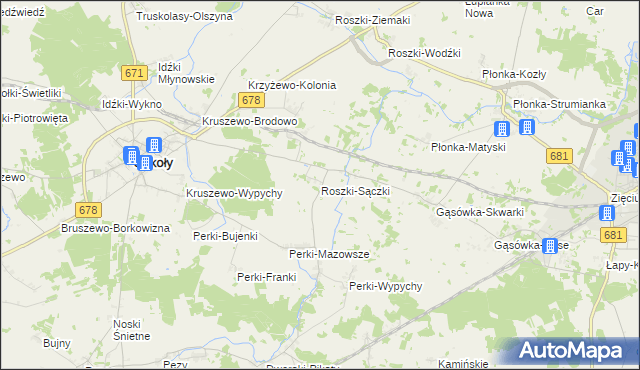 mapa Roszki-Sączki, Roszki-Sączki na mapie Targeo