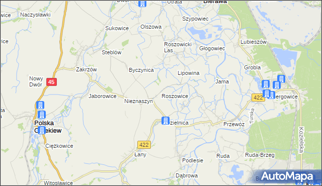 mapa Roszowice, Roszowice na mapie Targeo