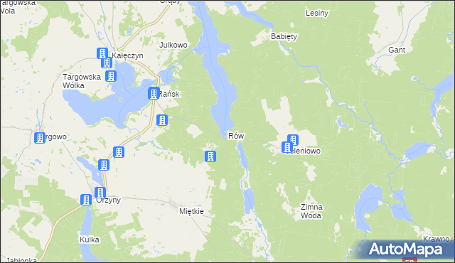 mapa Rów gmina Dźwierzuty, Rów gmina Dźwierzuty na mapie Targeo