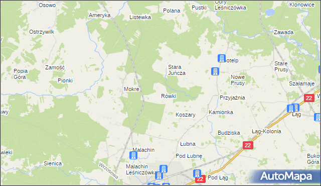 mapa Rówki, Rówki na mapie Targeo