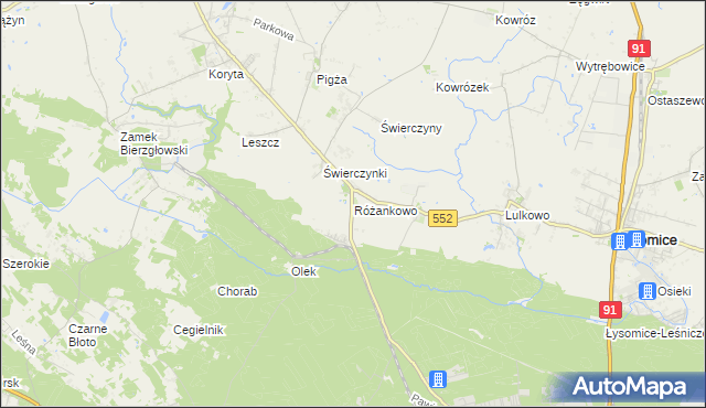 mapa Różankowo, Różankowo na mapie Targeo