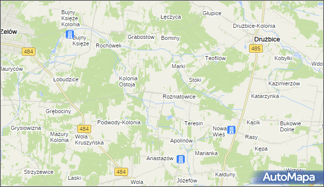 mapa Rożniatowice, Rożniatowice na mapie Targeo