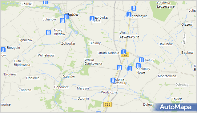 mapa Roztworów gmina Błędów, Roztworów gmina Błędów na mapie Targeo