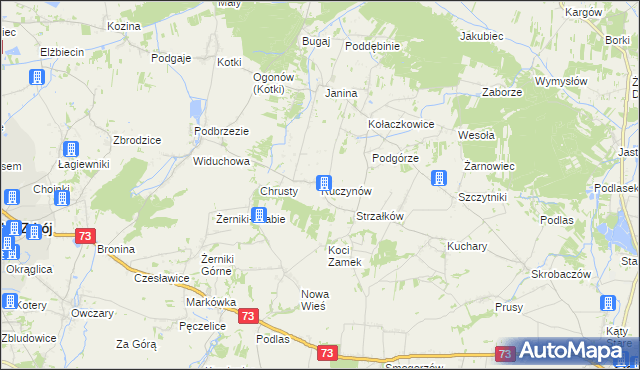 mapa Ruczynów, Ruczynów na mapie Targeo